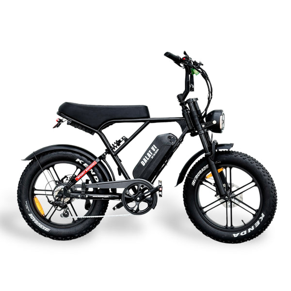 glossy black electric bike with visible branding Dalat V1 Sport Edition 2026 on a white background