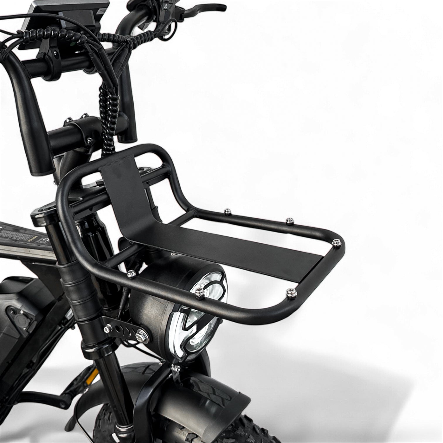 Close-up front rack of Dalat V1 Electric Bike Beast Edition 2026