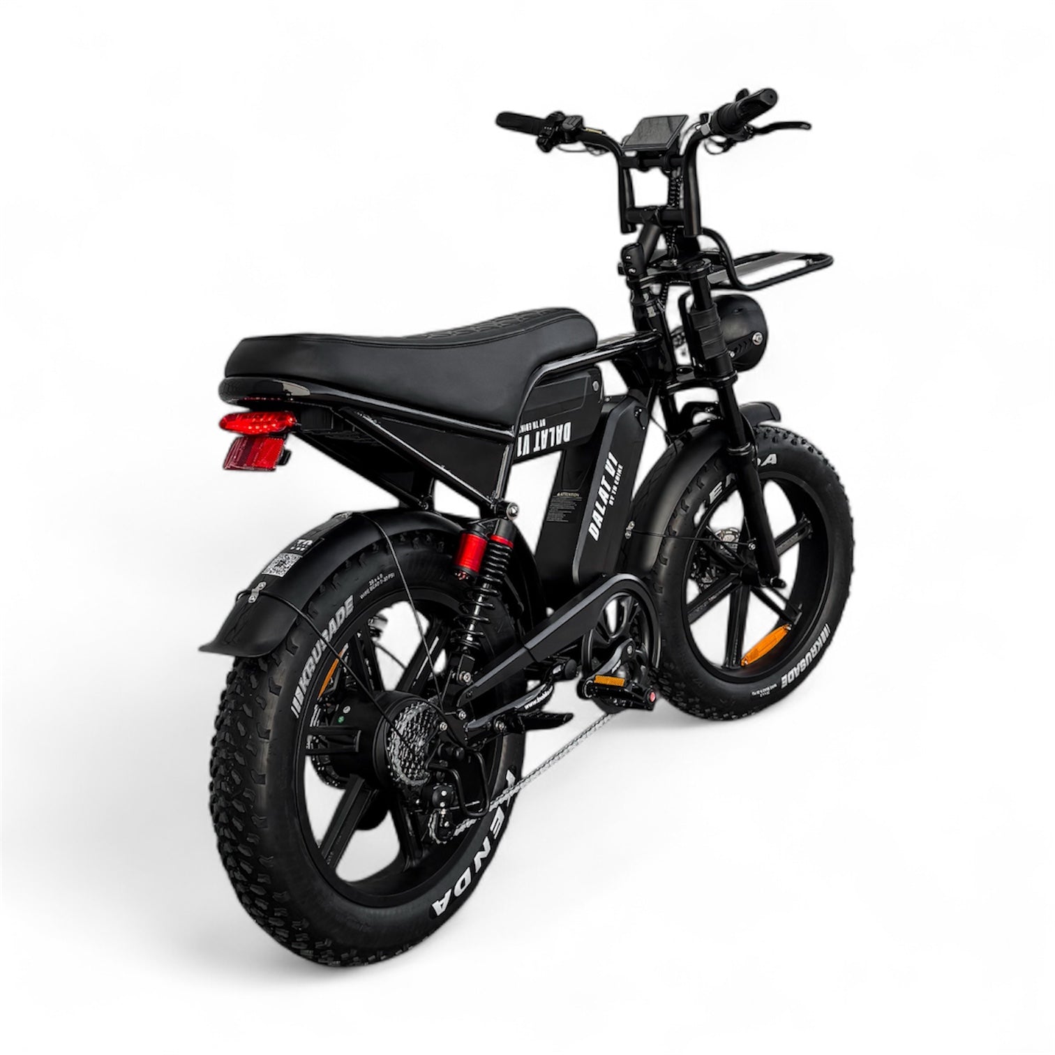Black electric bike on a white background