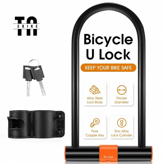 Stainless Steel MTB Bicycle U Shape Lock Waterproof Anti Theft Heavy Duty U Lock for Cycling & Motorcycle
Accessories