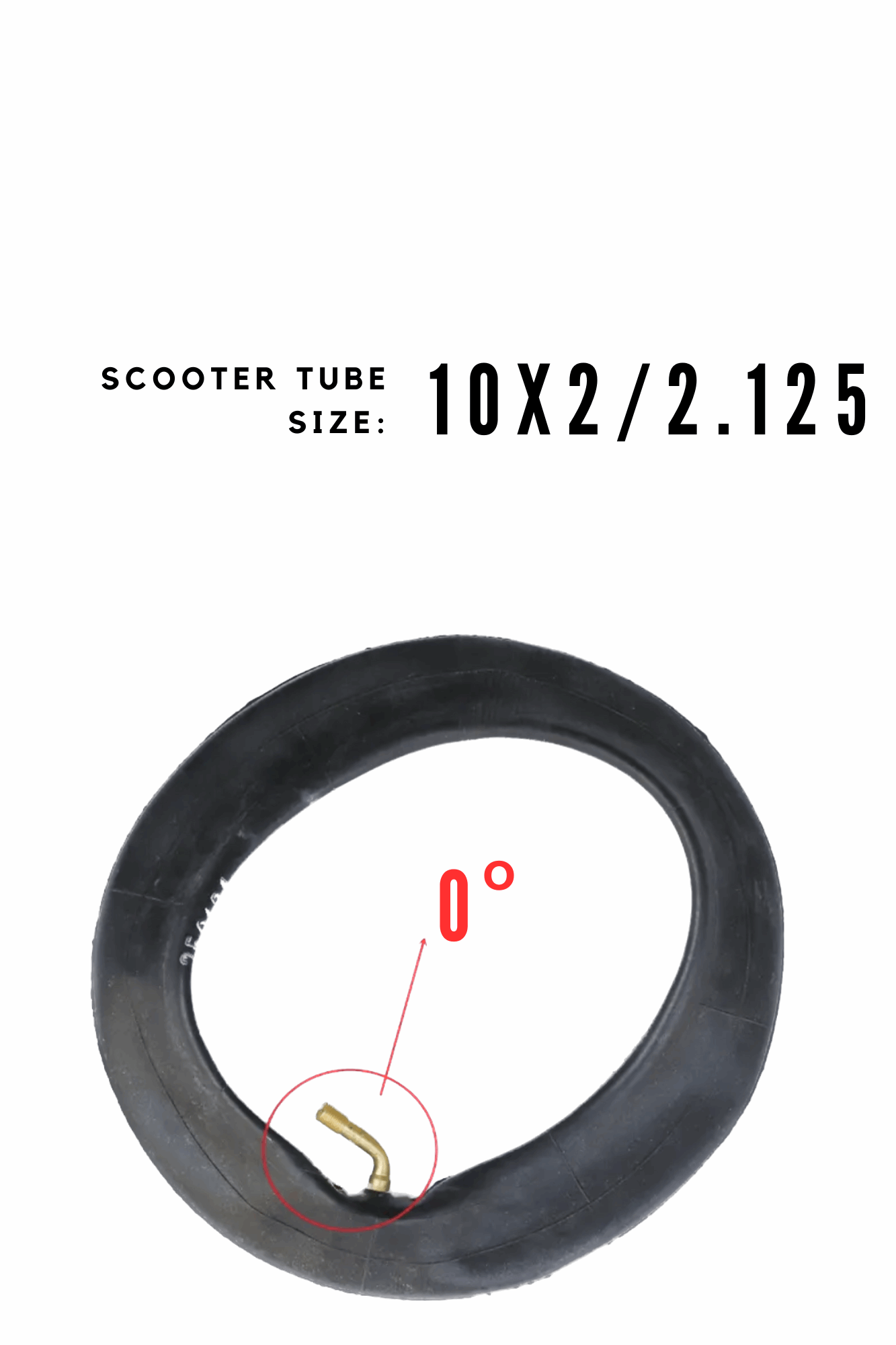 10x2/2.125 inch Replacement Tube For Escooter 0 degree valve