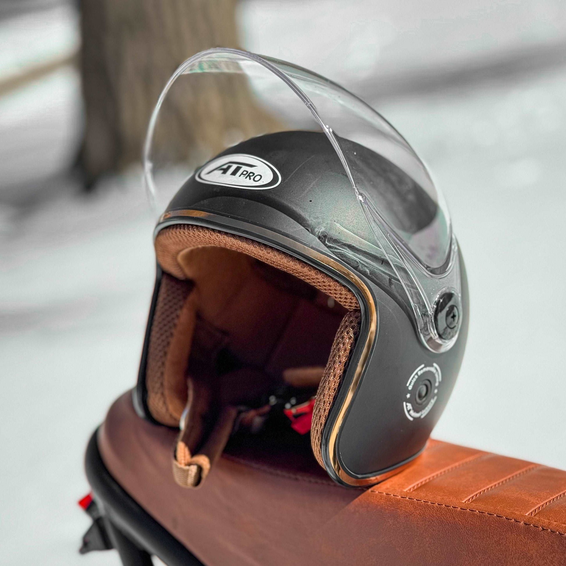 AT Pro 3/4 Helmet (Black with chrome lining) – TN Ebike