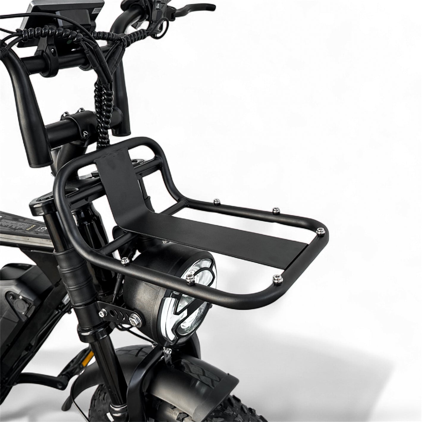 Close-up front rack of Dalat V1 Electric Bike Beast Edition 2026