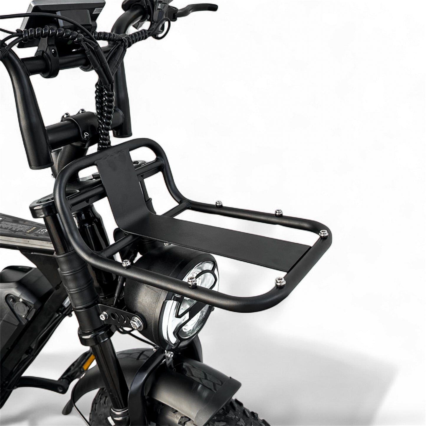 Close-up front rack of Dalat V1 Electric Bike Beast Edition 2026