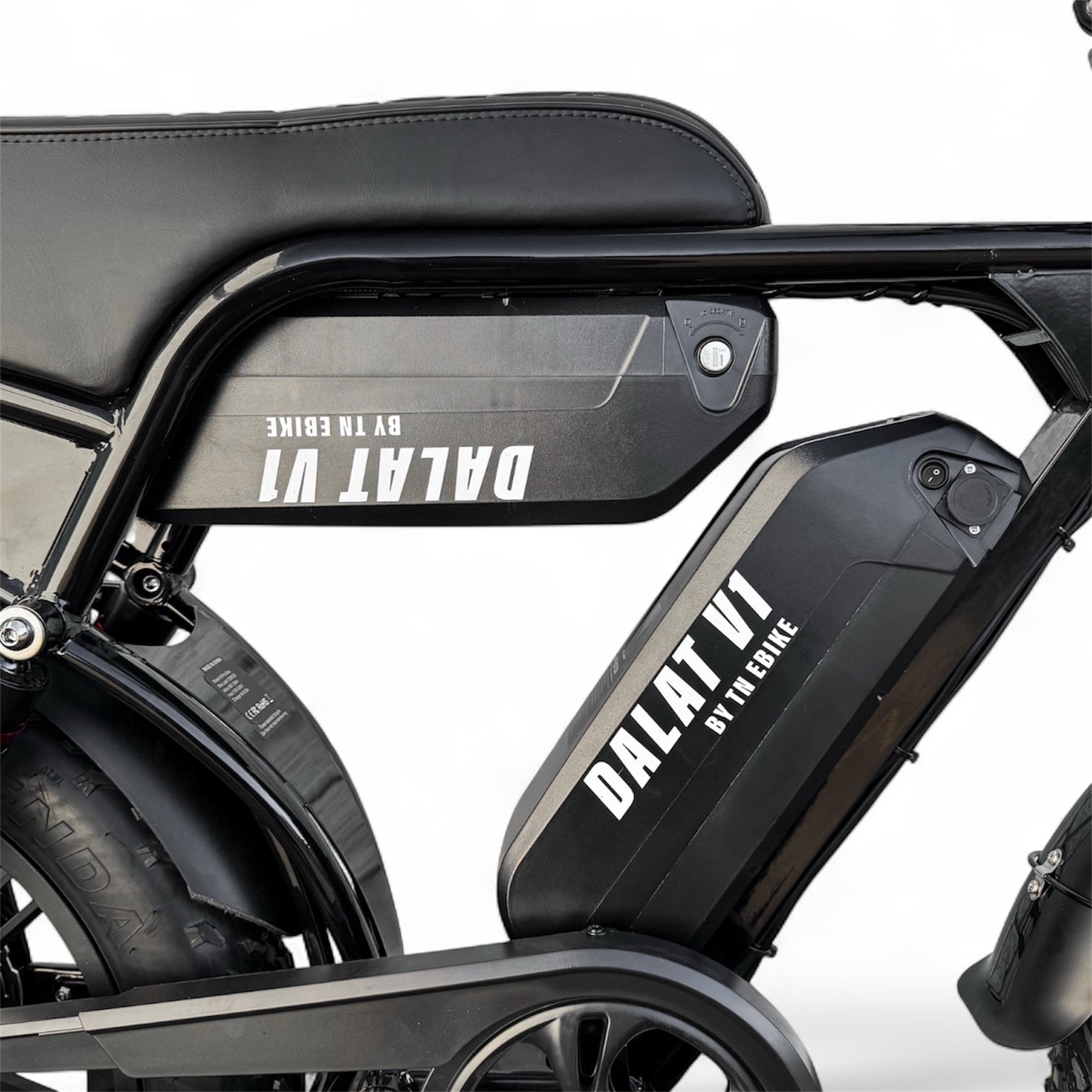 Close-up of a Dual Battery System with 'DALAT V1' branding on a white background